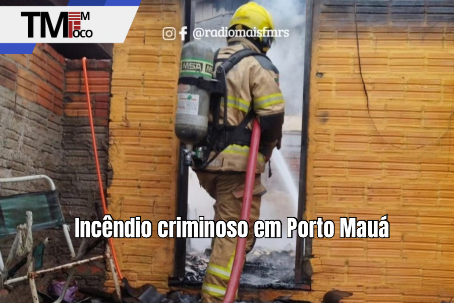 Incêndio em Porto Mauá destrói residência e deixa homem preso