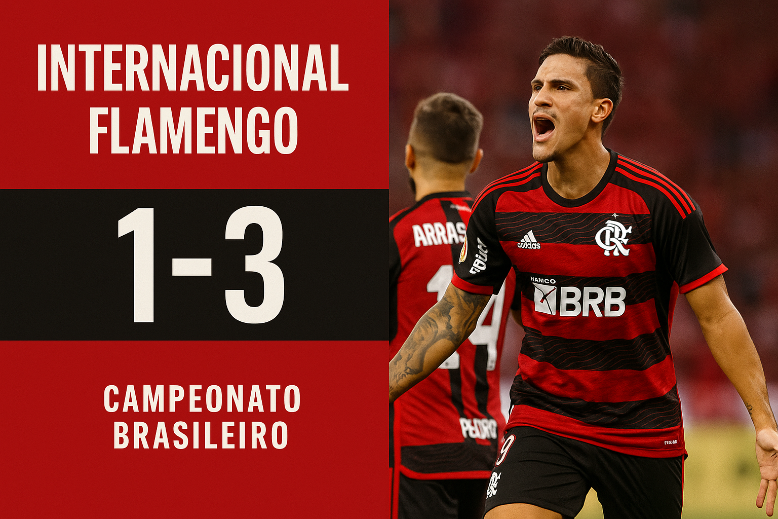 Internacional x Flamengo: Pedro brilha, Arrascaeta dá show e Fla vence no Beira-Rio