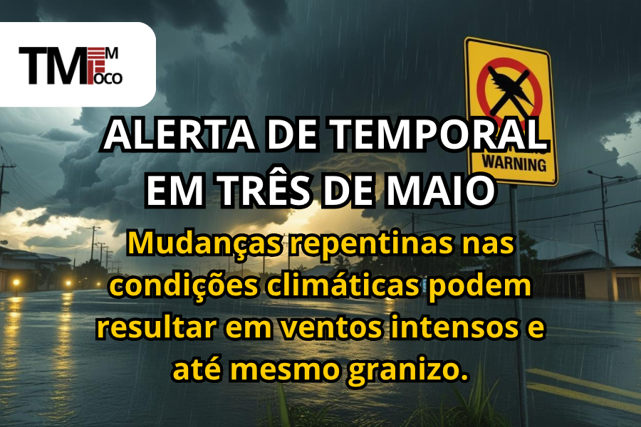Alerta de Temporais em Três de Maio: Mudança Brusca do Clima Traz Risco de Chuvas, Ventos Fortes e Granizo
