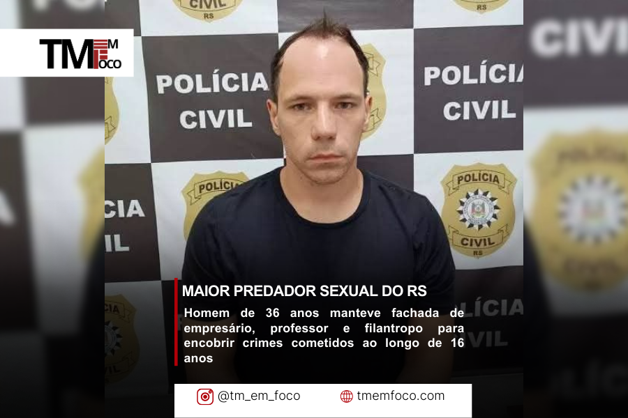 Preso Ramiro Gonzaga Barros, apontado como “maior predador sexual do RS”, com mais de 700 vítimas