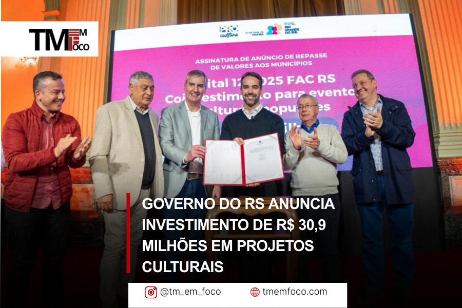 Governo do RS anuncia investimento de R$ 30,9 milhões em projetos culturais