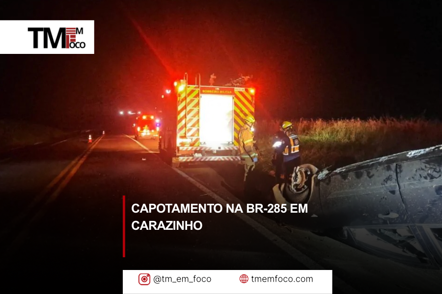 Capotamento na BR-285 em Carazinho