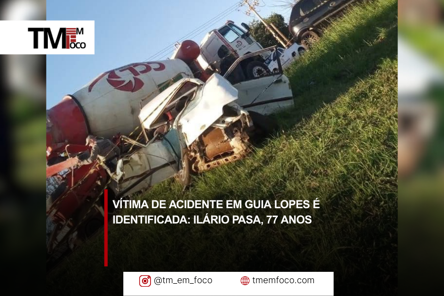 Vítima de acidente em Guia Lopes é identificada: Ilário Pasa, 77 anos