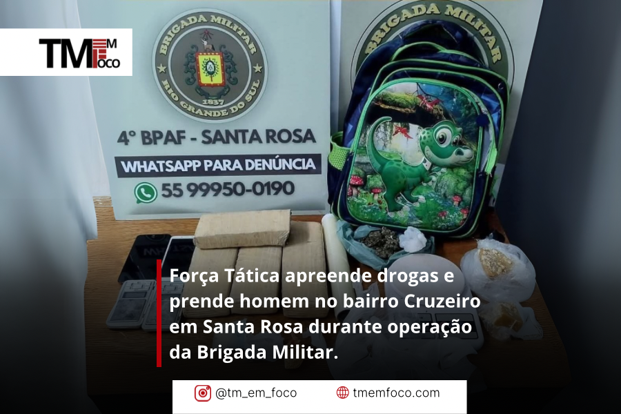 Força Tática apreende drogas e prende homem no bairro Cruzeiro em operação da Brigada Militar