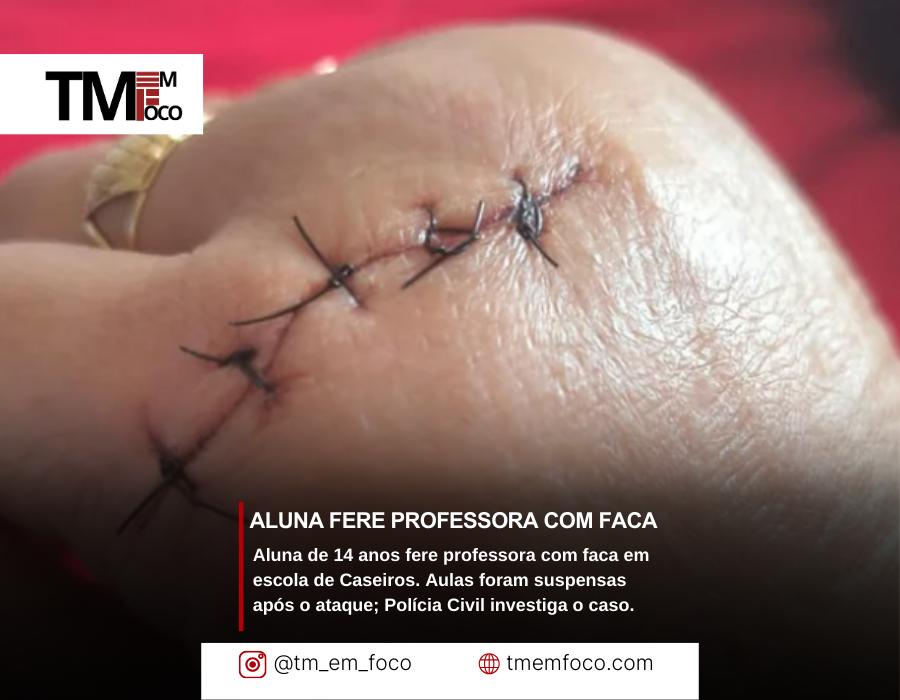 Aluna fere professora com faca em escola de Caseiros; aulas foram suspensas