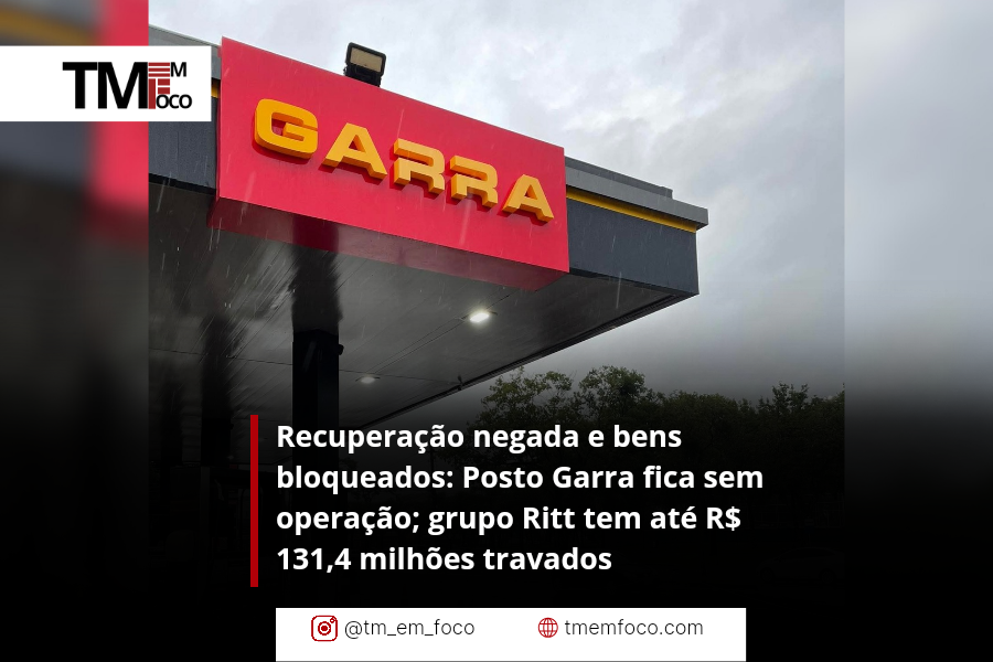 Recuperação negada e bens bloqueados: Posto Garra fica sem operação; grupo Ritt tem até R$ 131,4 milhões travados